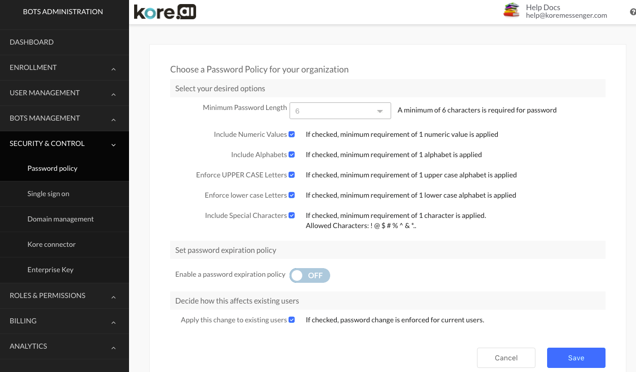 Chatbot_Password Policy