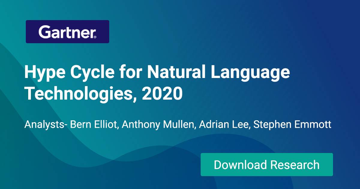 Gartner’s Hype Cycle for Natural Language Technologies, 2020