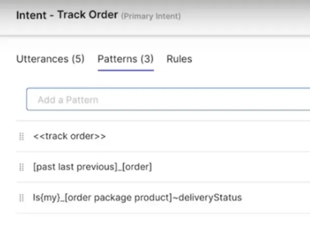 Intent Track Order Patterrn